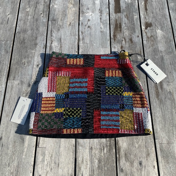 STAUD Dresses & Skirts - STAUD Multicolor Beaded Skirt